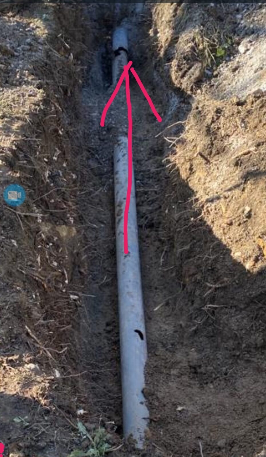Tubería de saneamiento tendida en zanja